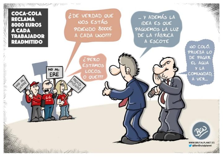Coca-Cola reclama 8000 euros a cada trabajador readmitido