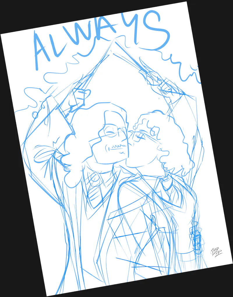 Proceso de dibujo: Fase de boceto a lápiz