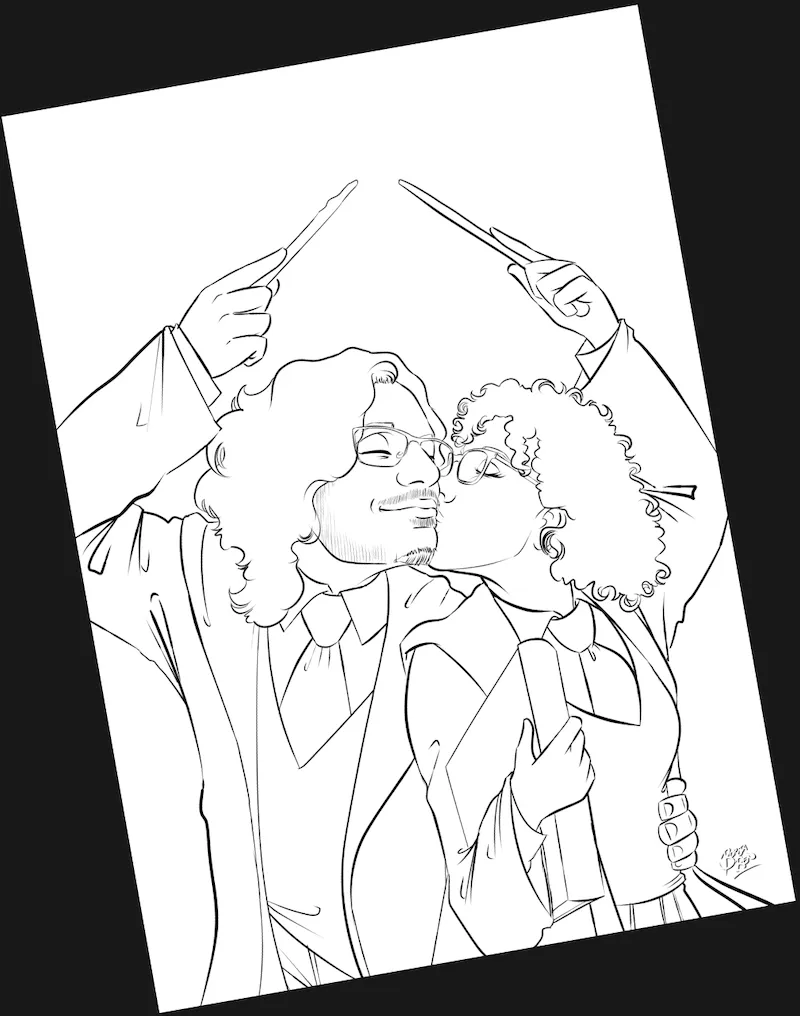 Proceso de dibujo: Fase de entintado lineart