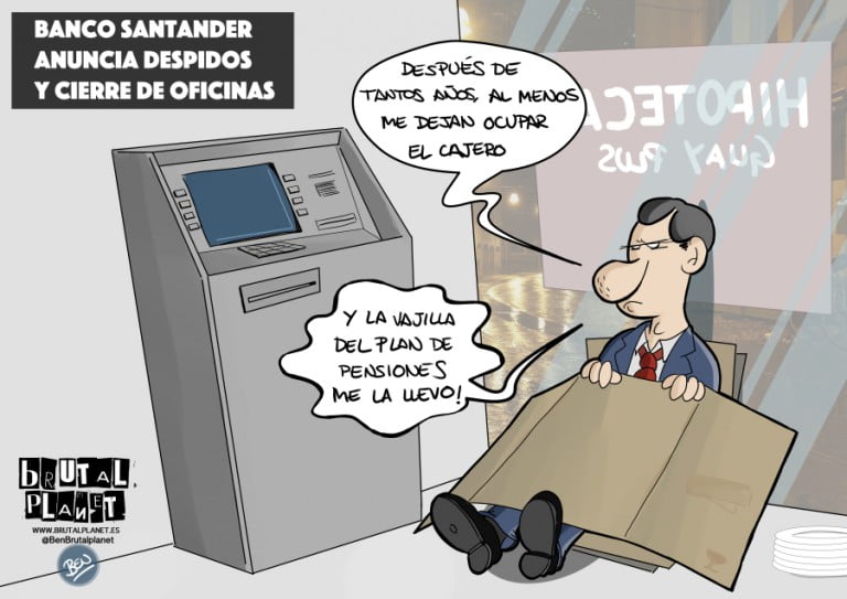 El Santander anuncia despidos y cierre de oficinas