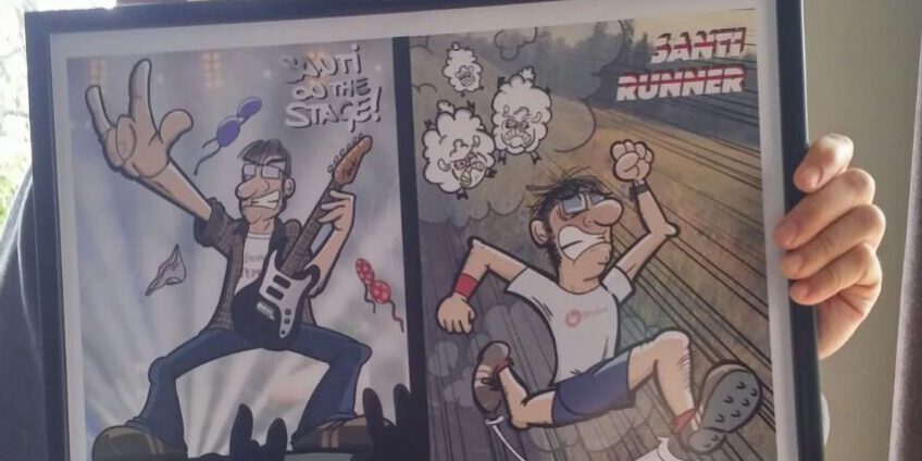 Caricatura personalizada - Las múltiples personalidades de Santi