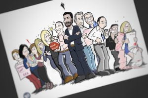 Caricatura personalizada - Una de jefazos