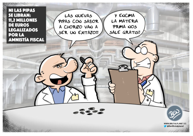 Ni las pipas se libran: una conocida empresa de pipas aparece en los "Papeles de Castellana" con 11,2 millones de euros legalizados por la Amnistía Fiscal.