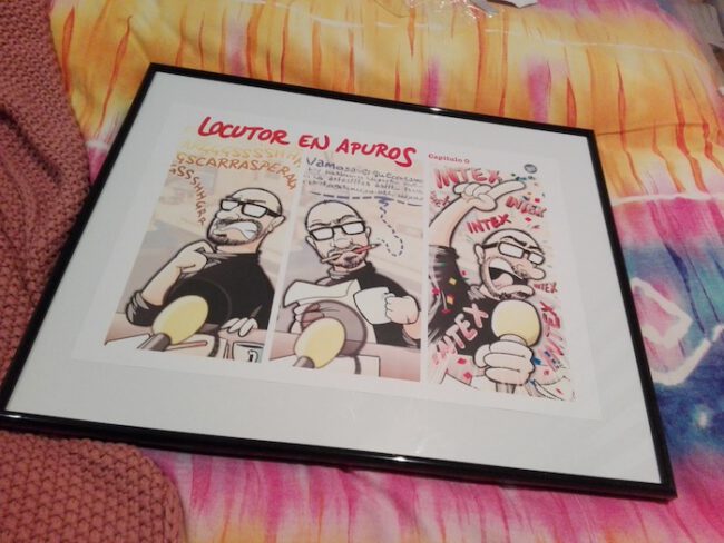 Caricatura personalizada – locutor en apuros Caricatura personalizada - locutor en apuros