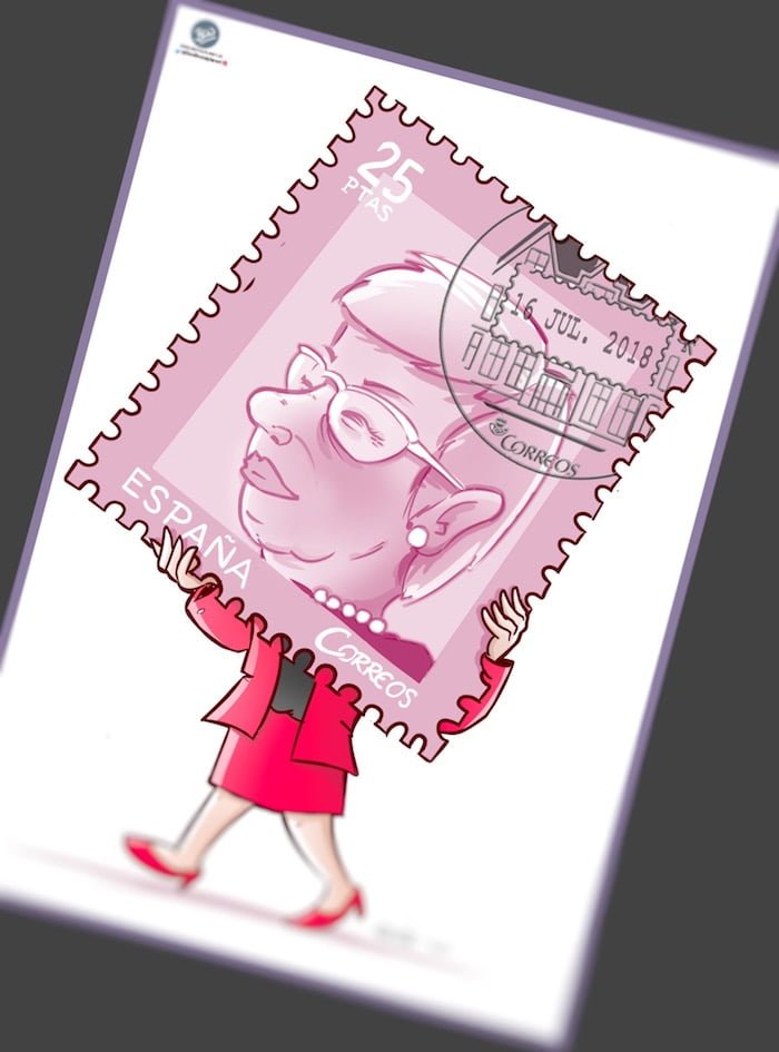 Caricatura Personalizada - Un Sello para la "Dama de los sellos"