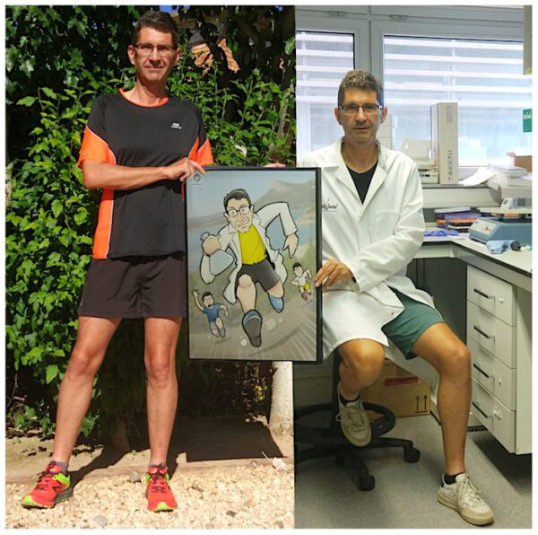 Caricatura Personalizada – Resultado final – regalo de cumpleaños – Científico Deportista Caricatura Personalizada - Resultado final - regalo de cumpleaños - Científico Deportista