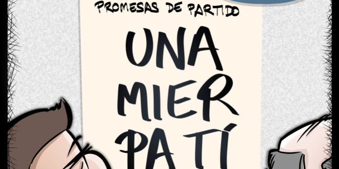 BrutalPlanet – 0420 – Promesas de partido Promesas de partido - viñeta de humor político