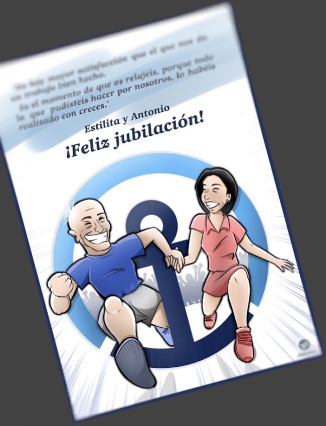 Ilustración Caricatura Personalizada Regalo de jubilación 3 Ilustración Caricatura Personalizada Regalo de jubilación