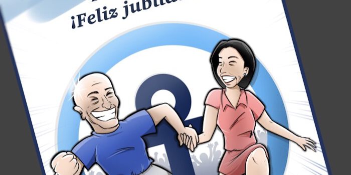Ilustración Caricatura Personalizada Regalo de jubilación