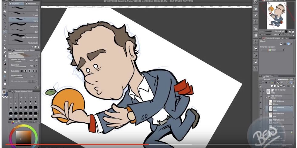 Speed drawing - Viñeting of #9 - BENatina Caricatura Albert Rivera