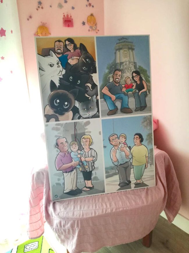 Caricatura Personalizada - Migue Vitoriano - Gatos y familia - tuvidaencomic.com