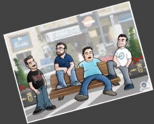 Caricatura Personalizada - Waiting on a Friend (Caricatura grupo de amigos) - tuvidaencomic.com - 4