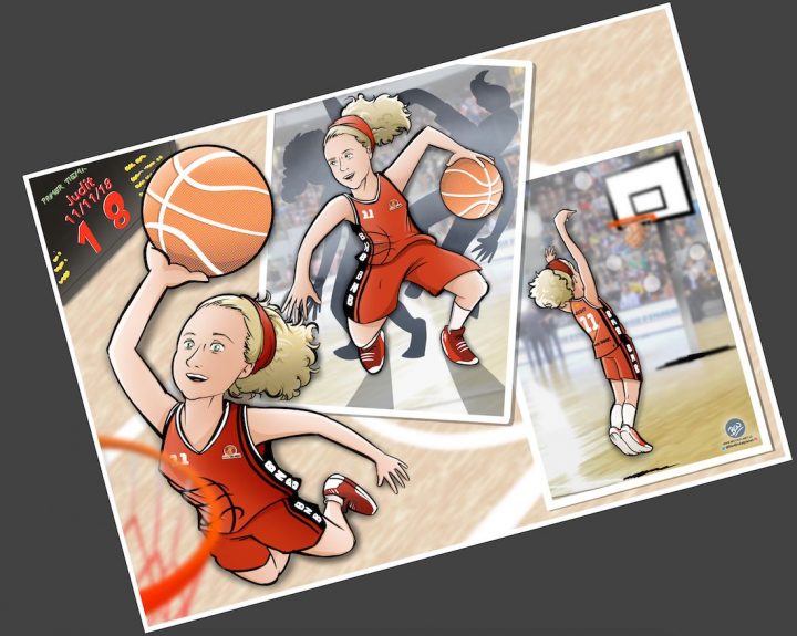 Ilustración - Caricatura Personalizada - Pasión por el baloncesto 1