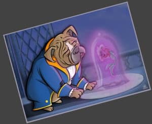 Ilustración Infantil - Bestia y la Rosa encerrada 4