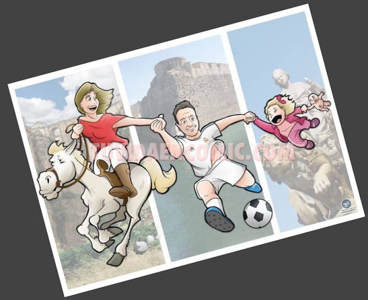 Ilustración Caricatura Personalizada - Malagueña + Ceutí = Madrileña - tuvidaencomic.com BEN 4