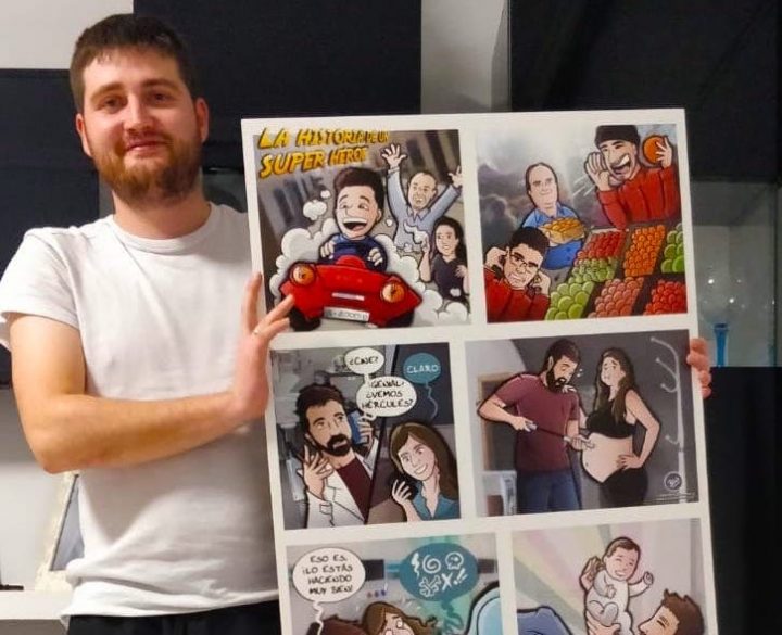 Composición Ilustración Personalizada - Historia del superhéroe de la familia - cómic personalizado - caricatura personalizada - tuvidaencomic.com - BEN - Testimonio Mini