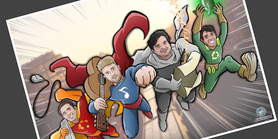 Ilustración Personalizada – Amigos y Superhéroes – Caricatura Personalizada – tuvidaencomic.com – BEN – 4 Ilustración Personalizada - Amigos y Superhéroes - Caricatura Personalizada - tuvidaencomic.com - BEN - 4