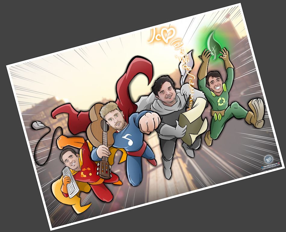 Ilustración Personalizada - Amigos y Superhéroes - Caricatura Personalizada - tuvidaencomic.com - BEN - 4