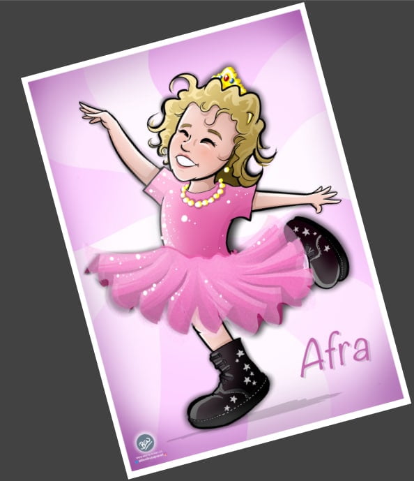 Ilustración personalizada - Afra la Bailarina - caricatura personalizada - tuvidaencomic.com - BEN - 4