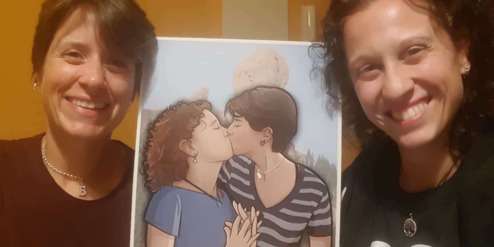 Foto Ilustración Caricatura Personalizada - Beso Inmortalizado - tuvidaencomic.com - BEN - Testimonio 2