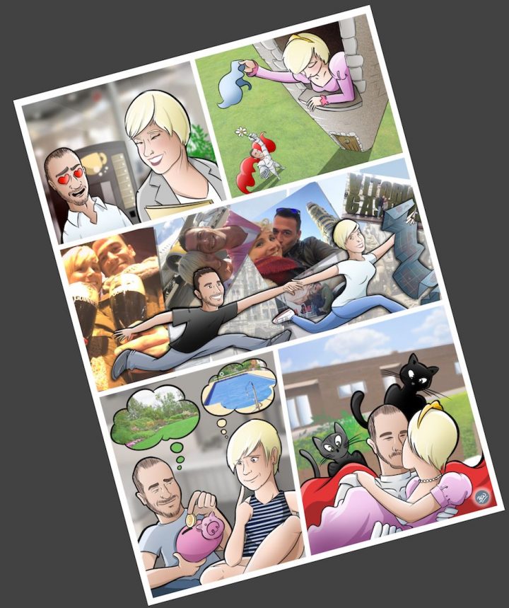 Cómic personalizado - Una historia de amor, de esas con caballeros, princesas... y gatos - Ilustración - Caricatura personalizada - tuvidaencomic.com - BEN - 4