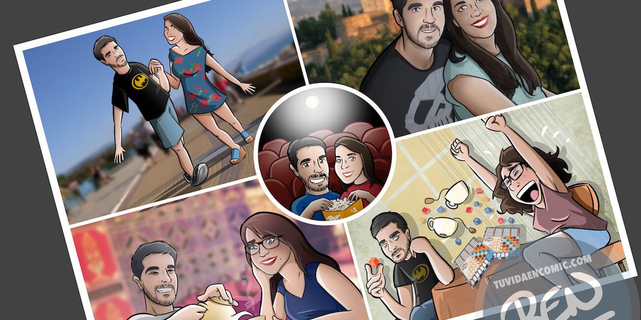 Ilustración – Composición de ilustraciones – Estos somos nosotros – Caricatura personalizada – www.tuvidaencomic.com – BEN