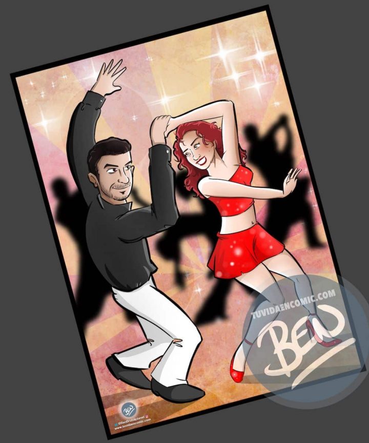 Ilustración personalizada - Bailando - Caricatura Personalizada - tuvidaencomic.com - BEN - 4