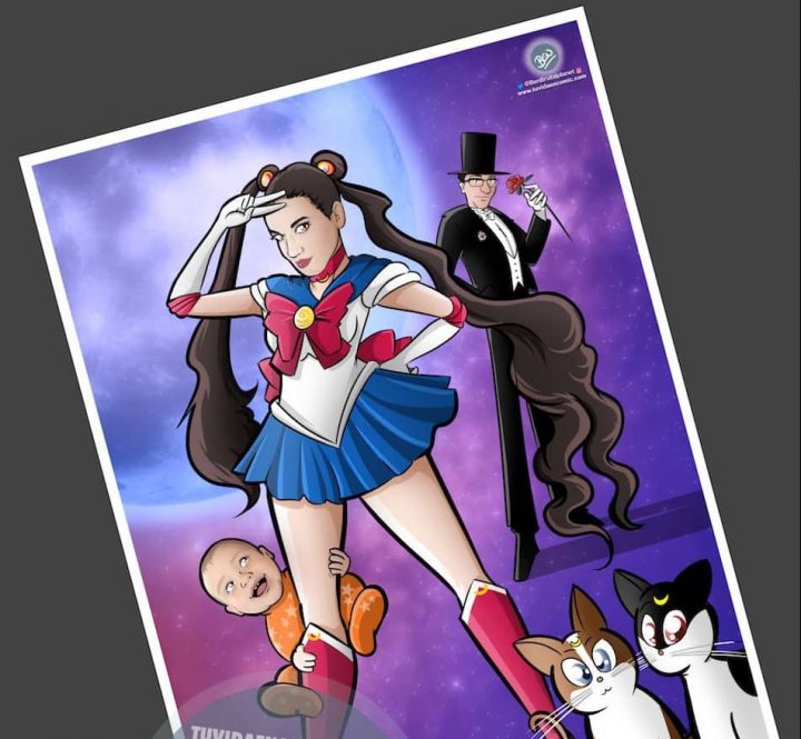 Ilustración personalizada - Cuando tu pareja es toda una Sailor Moon - Caricatura Personalizada - tuvidaencomic.com - BEN - 4