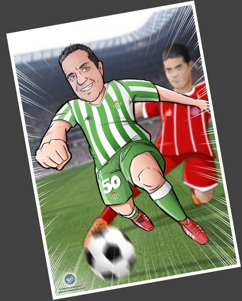 Ilustración personalizada - Viviendo los colores - fútbol - Betis - Caricatura Personalizada - www.tuvidaencomic.com - BEN - 4