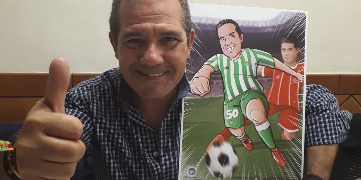 Ilustración personalizada – Viviendo los colores – fútbol – Betis – Caricatura Personalizada – www.tuvidaencomic.com – BEN – Testimonio Ilustración personalizada - Viviendo los colores - fútbol - Betis - Caricatura Personalizada - www.tuvidaencomic.com - BEN - Testimonio