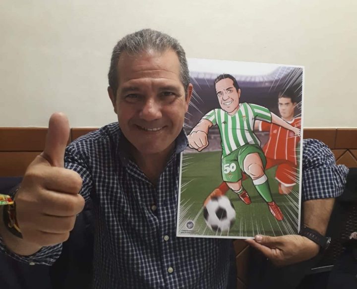 Ilustración personalizada - Viviendo los colores - fútbol - Betis - Caricatura Personalizada - www.tuvidaencomic.com - BEN - Testimonio