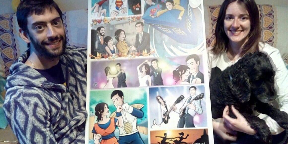 Cómic personalizado - "Coge la Tardis, que nos vamos de boda" - Ilustración - Caricatura personalizada - www.tuvidaencomic.com - BEN - 0 Testimonio