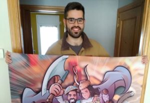 Ilustración personalizada - Un tapete personalizado para tus juegos de mesa - Caricatura Personalizada - www.tuvidaencomic.com - BEN - Testimonio