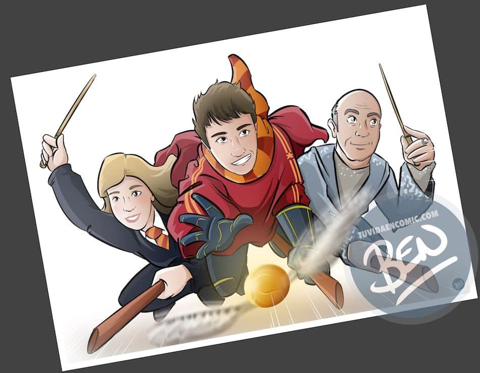 Ilustración personalizada - Regalo perfecto para fans de Harry Potter - Caricatura Personalizada - www.tuvidaencomic.com - BEN - 3