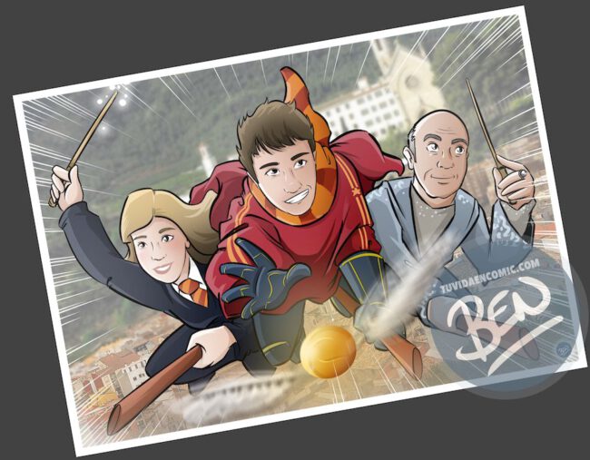 Ilustración personalizada - Regalo perfecto para fans de Harry Potter - Caricatura Personalizada - www.tuvidaencomic.com - BEN - 4