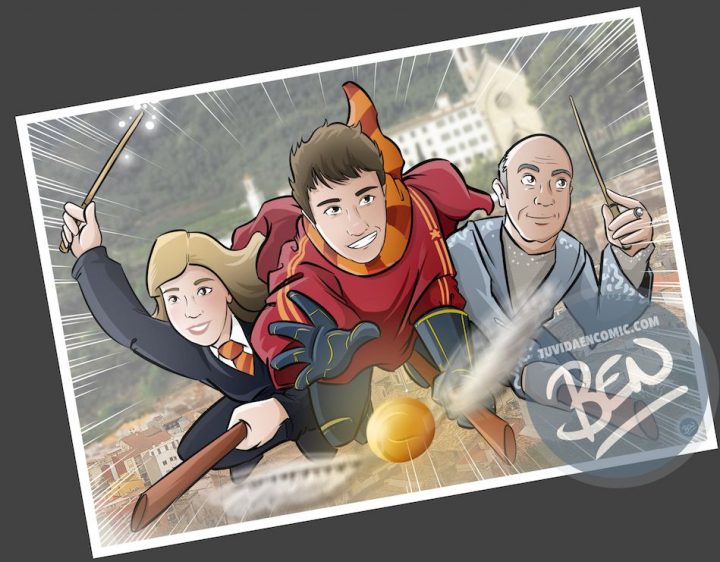 Ilustración personalizada - Regalo perfecto para fans de Harry Potter - Caricatura Personalizada - www.tuvidaencomic.com - BEN - 4