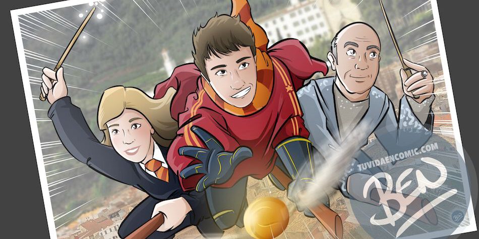 Ilustración personalizada - Regalo perfecto para fans de Harry Potter - Caricatura Personalizada - www.tuvidaencomic.com - BEN - 4