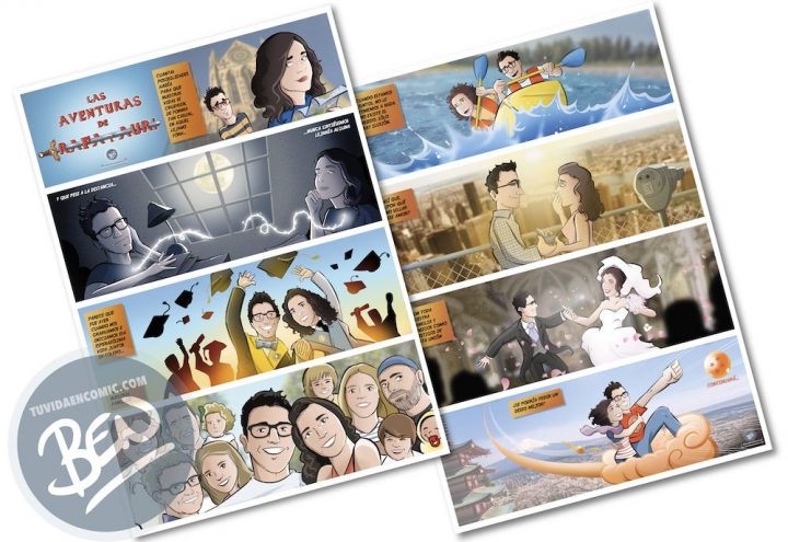 Cómic personalizado - "La aventura de vida de Juan y Auri" - Regalo de boda - www.tuvidaencomic.com - BEN - Regalo de boda original - 7
