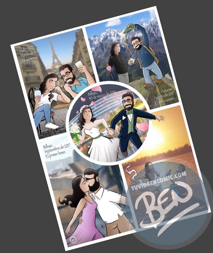 Cómic personalizado - Nuestra historia de amor en cinco viñetas - Ilustración - Caricatura personalizada - www.tuvidaencomic.com - BEN - 4