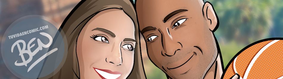 Ilustración personalizada - Televisión, Baloncesto y mucho Amor - Caricatura personalizada - tuvidaencomic.com - BEN - 0