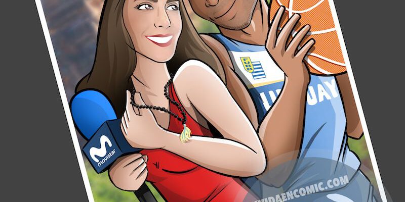 Ilustración personalizada - Televisión, Baloncesto y mucho Amor - Caricatura personalizada - tuvidaencomic.com - BEN - 4