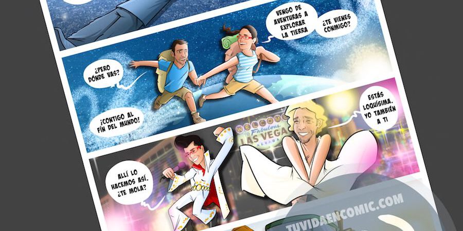 Cómic personalizado - Amores de otro mundo - Regalo de anivesario - tuvidaencomic.com - BEN - Ilustración - Caricatura personalizada - 4