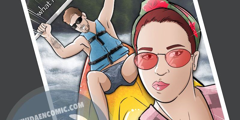 Caricatura de pareja – Rafting & Love 4 Caricatura de pareja - Rafting & Love 4