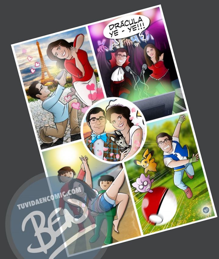 Composición de Ilustraciones - "Regalo de boda - Nuestra vida juntos" - Caricatura personalizada - www.tuvidaencomic.com - BEN - 4
