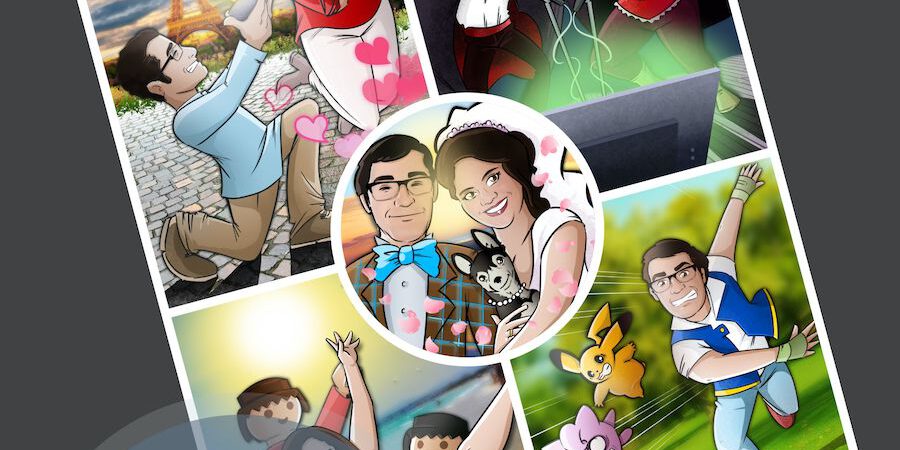 Composición de Ilustraciones - "Regalo de boda - Nuestra vida juntos" - Caricatura personalizada - www.tuvidaencomic.com - BEN - 4