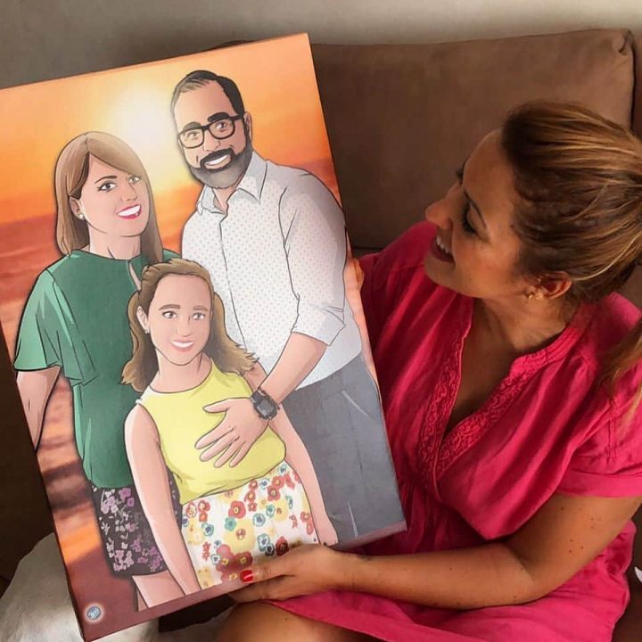 Ilustración personalizada - Caricatura familiar - www.tuvidaencomic.com - BEN - Regalo familiar - Regalo original - TESTIMONIO