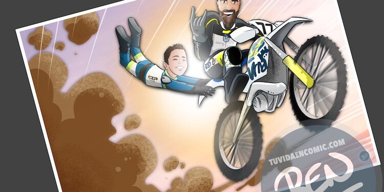 Ilustración personalizada - Profesor sobre ruedas - Caricatura - www.tuvidaencomic.com - BEN - 4