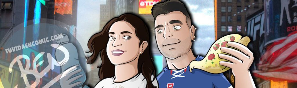 Ilustración - Aventura en Nueva York - caricatura personalizada - www.tuvidaencomic.com - Tu Vida en Cómic - BEN - Regalo original - 0