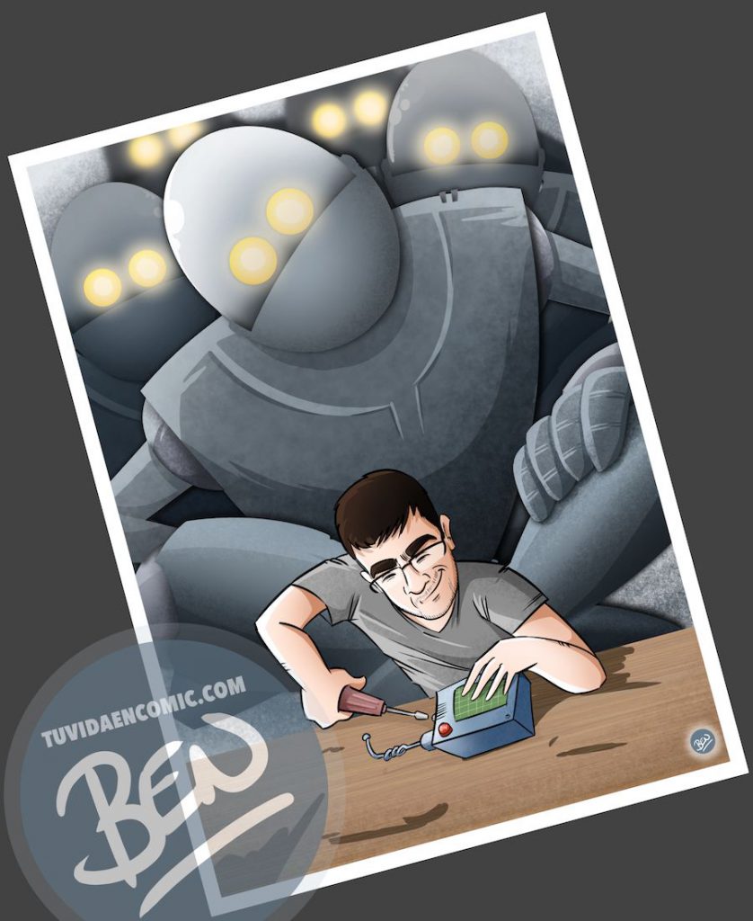 Ilustración para quien pasa la vida entre cables y circuitos - caricatura personalizada - www.tuvidaencomic.com - Tu Vida en Cómic - BEN - Regalo original - 4