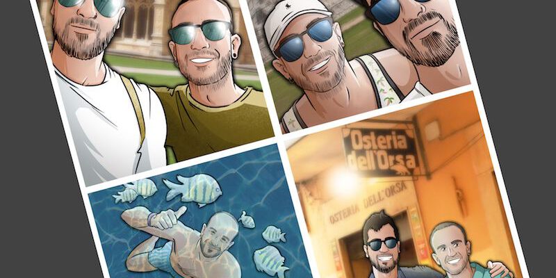 Composición de ilustraciones "Estos son nuestros recuerdos" - Regalo personalizado - www.tuvidaencomic.com - Caricaturas Personalizadas - BEN - 3